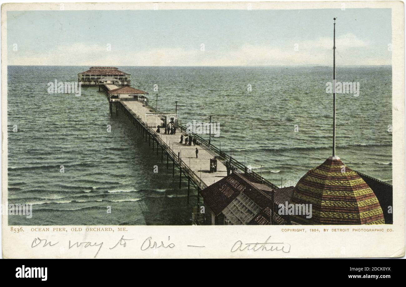 Ocean Pier, Old Orchard, Me., Standbild, Postkarten, 1898 - 1931 Stockfoto