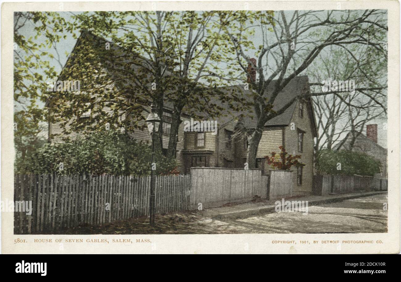 Haus der sieben Giebel, Salem, Mass., Standbild, Postkarten, 1898 - 1931 Stockfoto