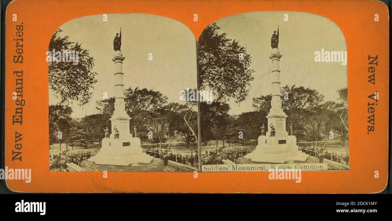Soldier's Monument, Boston Common., Standbild, Stereographen, 1850 - 1930 Stockfoto