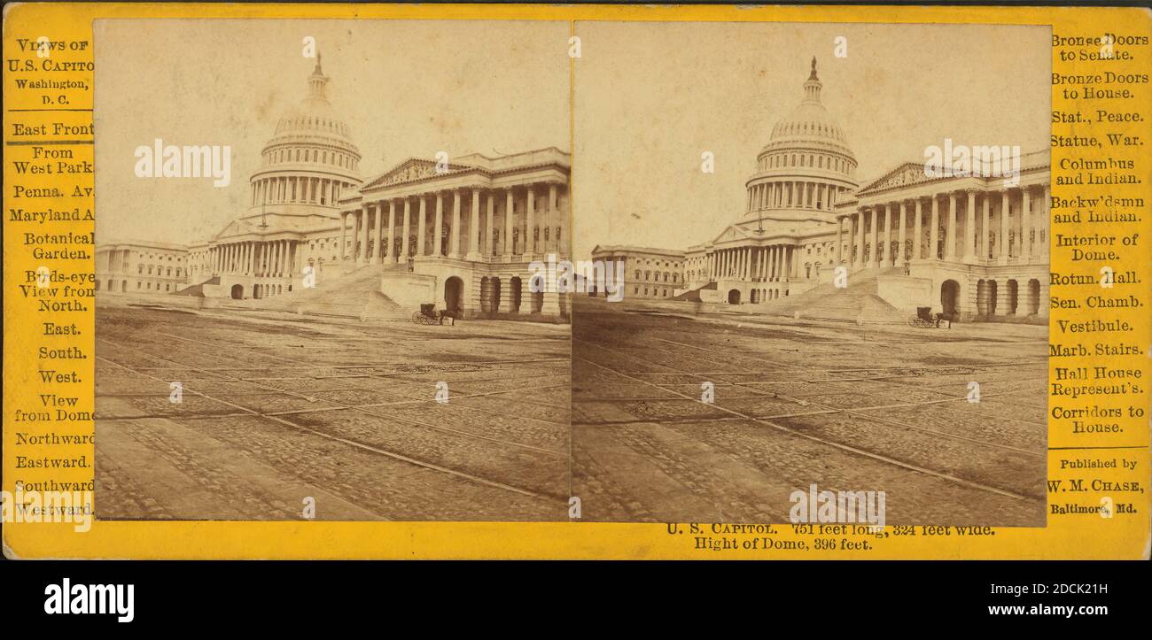 US Capitol, East Front., Standbild, Stereographen, 1850 - 1930 Stockfoto