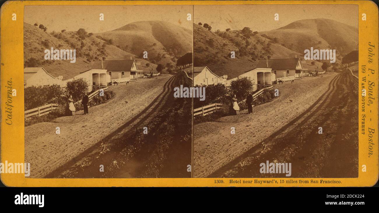 Hotel in der Nähe von Hayward's, 15 Meilen von San Francisco., Standbild, Stereographen, 1870, Soule, John P. (1827-1904 Stockfoto