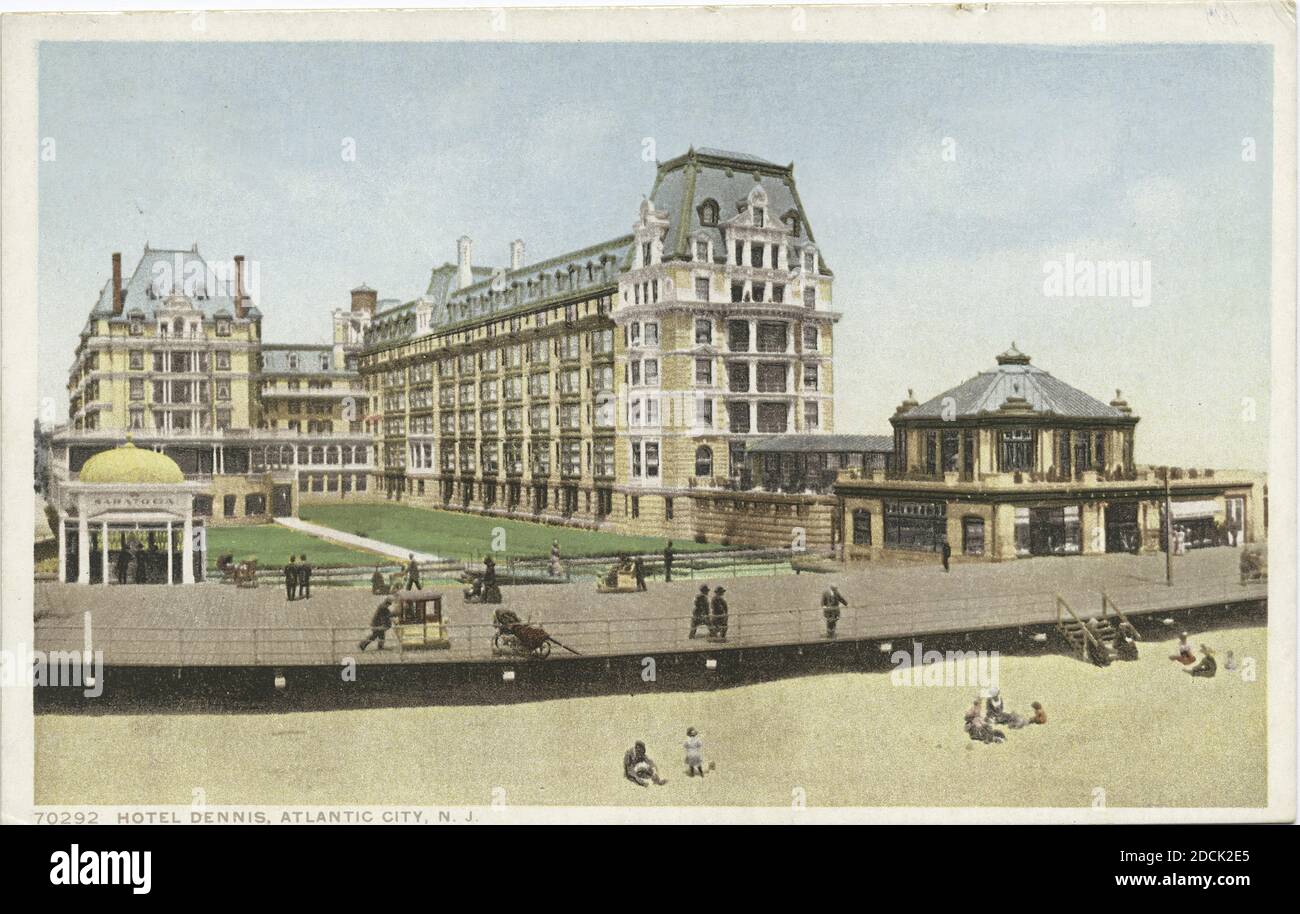 Hotel Dennis, Atlantic City, N. J., Standbild, Postkarten, 1898 - 1931 Stockfoto