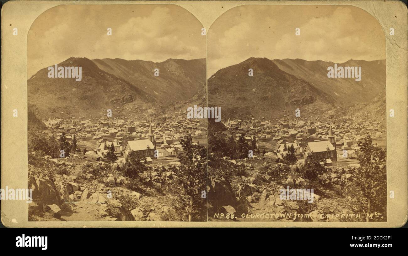 Georgetown vom Griffith Mountain., Standbild, Stereogramme, 1850 - 1930, Nast & Martin Stockfoto