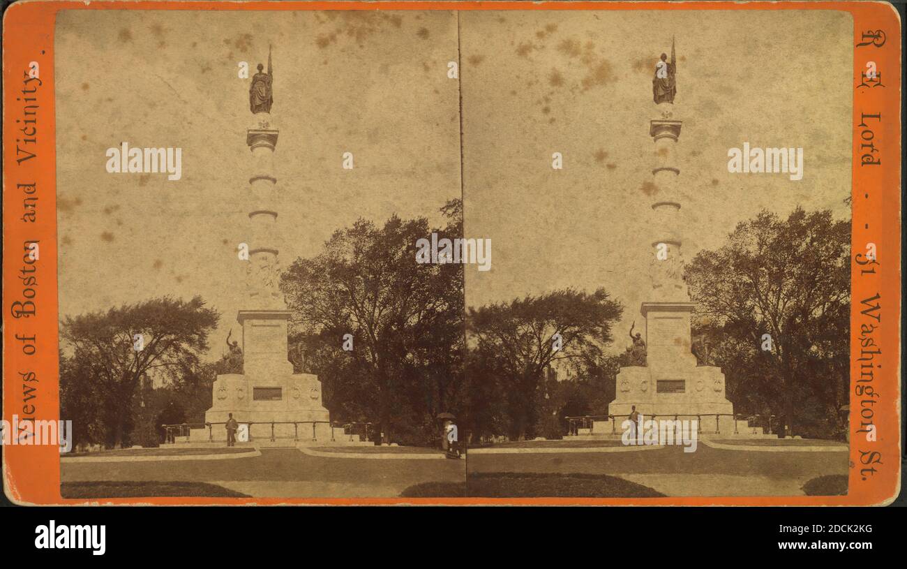 Soldier's Monument, Boston Common., Standbild, Stereographen, 1850 - 1930, Lord, R. E. Stockfoto
