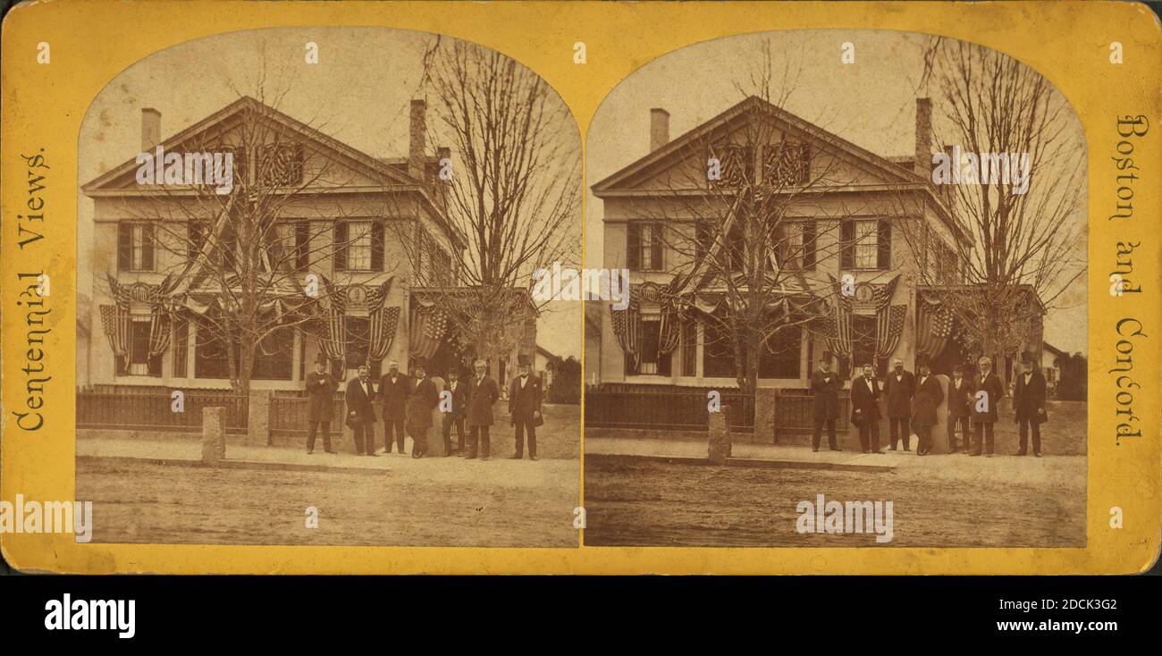Residenz von Richter Hoar mit Präsident Grant und Kabinett., Standbild, Stereographen, 1875 Stockfoto