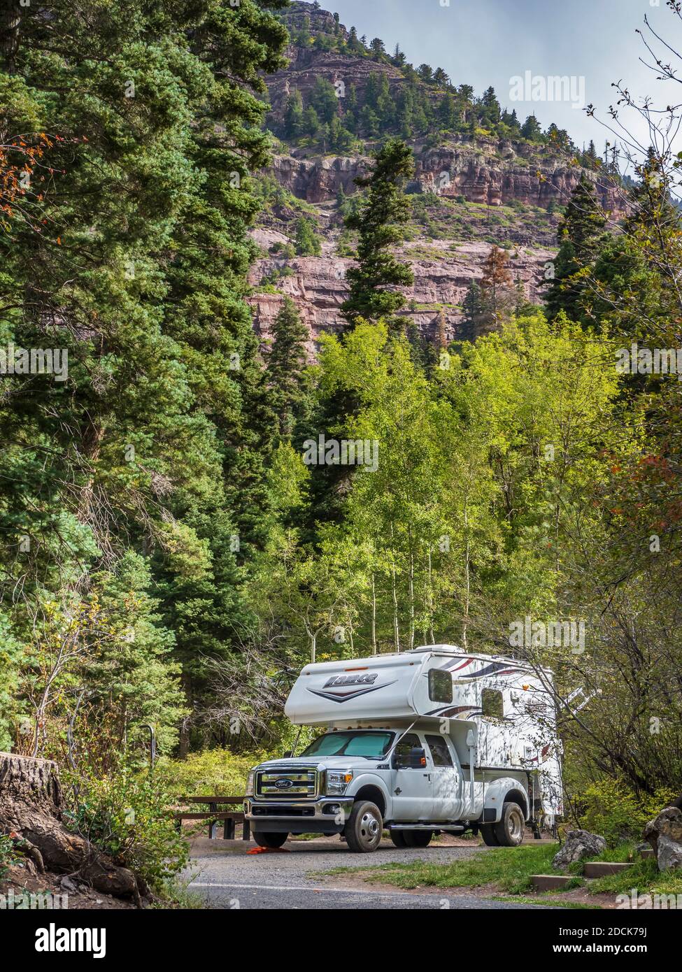 Amphitheatre Campground, Uncompahgre National Forest, Ouray, Colorado. Stockfoto