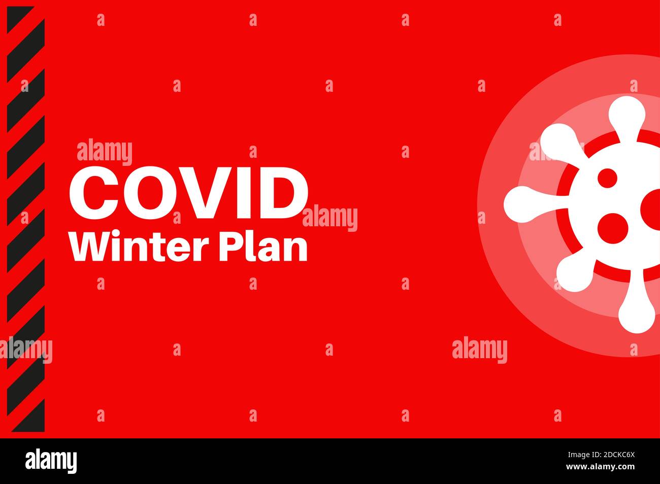 Covid Winter Plan Vektorgrafik auf rotem Hintergrund Stock Vektor