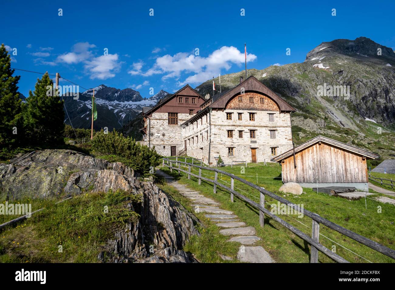 Berliner Hütte auf dem Berliner Höhenweg, Zillertaler Alpen, Zillertal, Tirol, Österreich Stockfoto