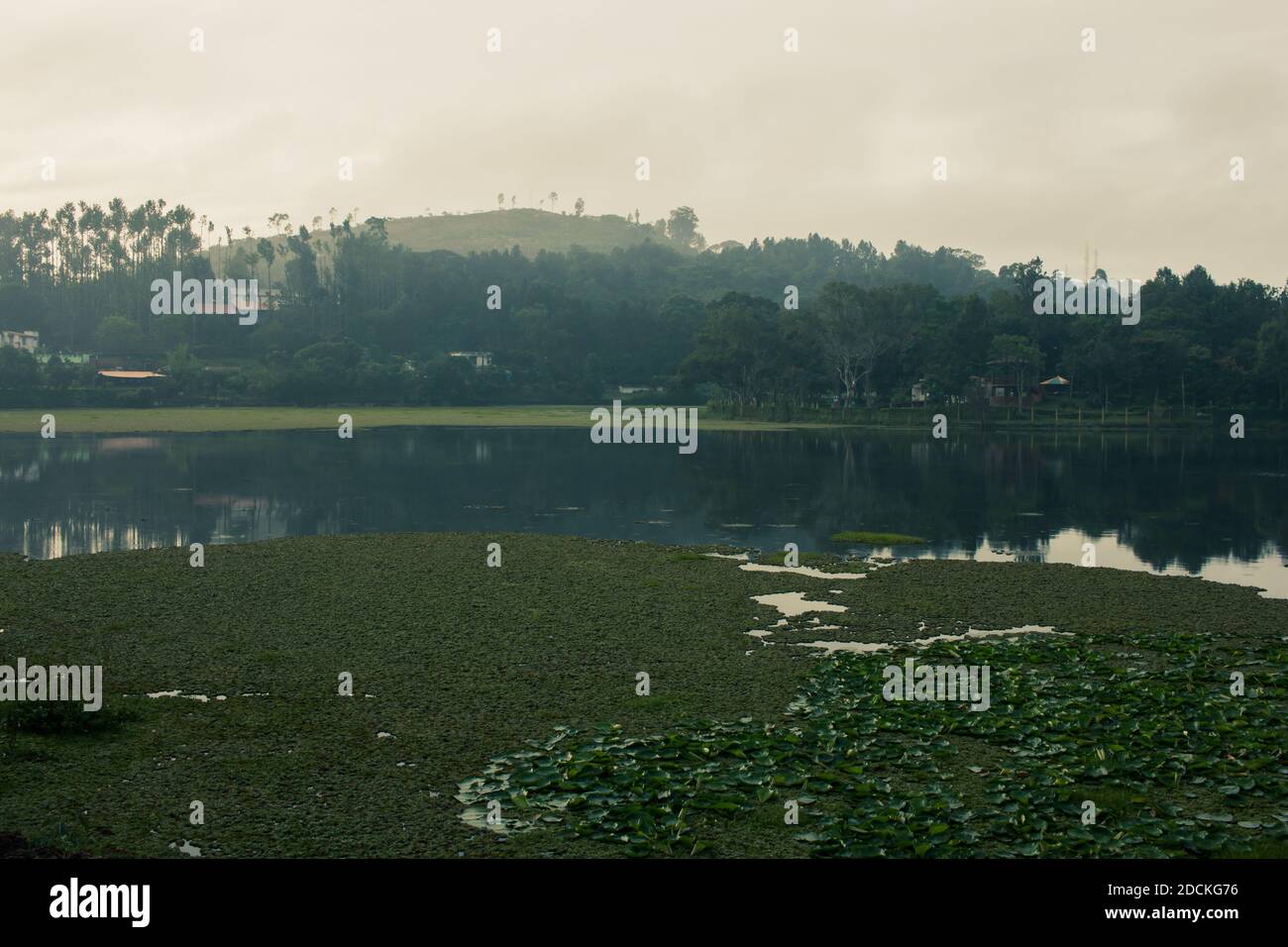 Landschaftlich schöner Blick auf den Yercaud See, der einer der größten Seen in Tamil Nadu, Indien, ist Stockfoto