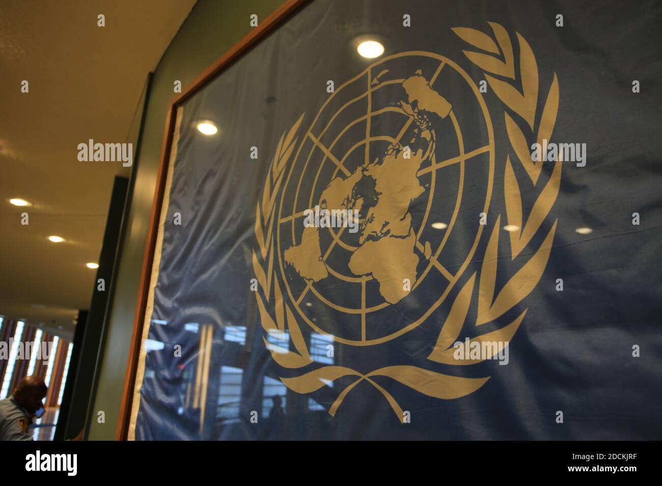 un-Flagge in neu Ihr Hauptquartier der vereinten Nation Stockfoto