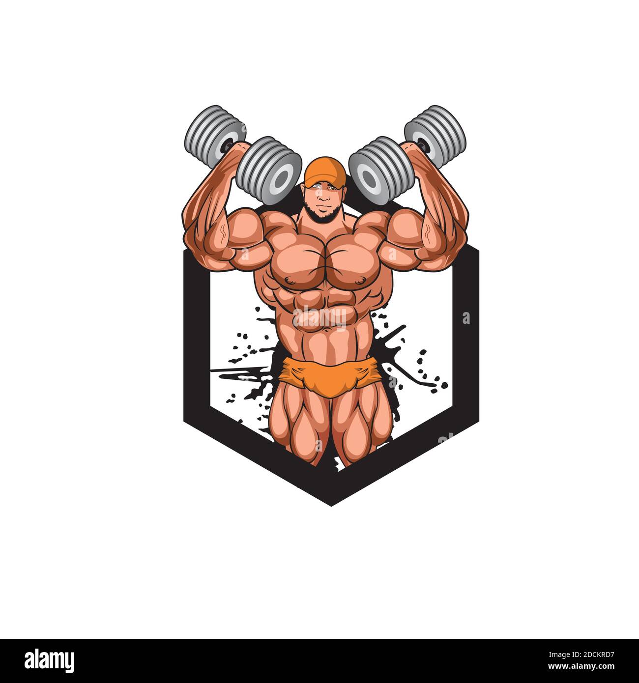 Ein Mann Bodybuilder Design Illustration Vektor eps Format , geeignet für Ihre Design-Bedürfnisse, Logo, Illustration, Animation, etc. Stock Vektor