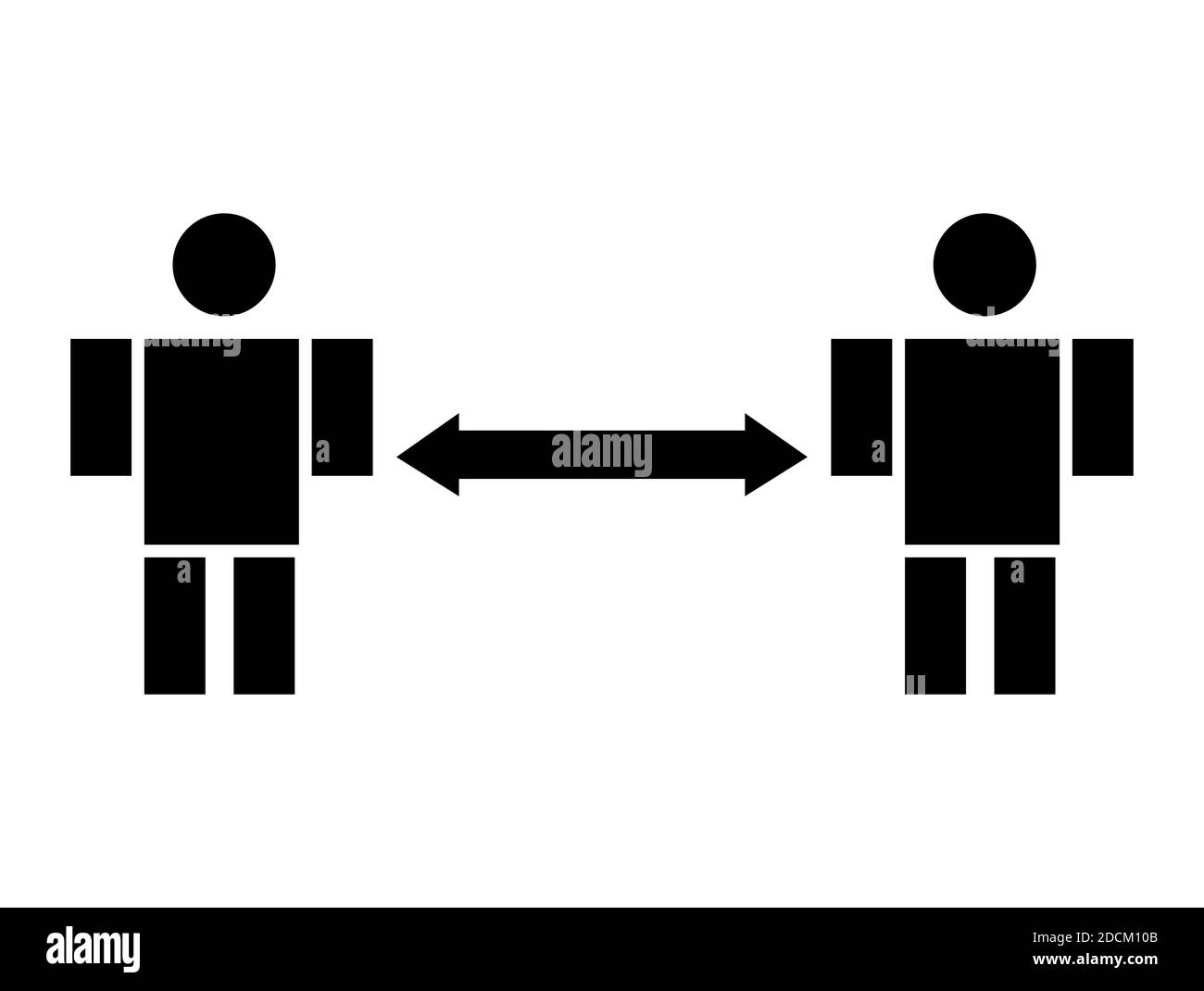 Man to man soziale Distanzierung Vektor Illustration. Mindestabstand von 6 Fuß. Covid-19 Pandemic Prevention Illustration. Corona-Virus verbreitet Stock Vektor