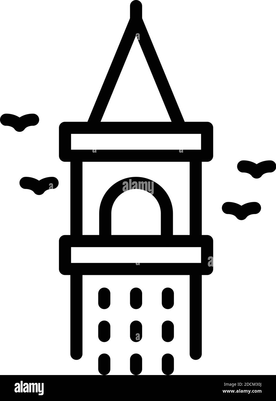 Galata Tower-Symbol. Umriss galata Tower Vektor-Symbol für Web-Design isoliert auf weißem Hintergrund Stock Vektor