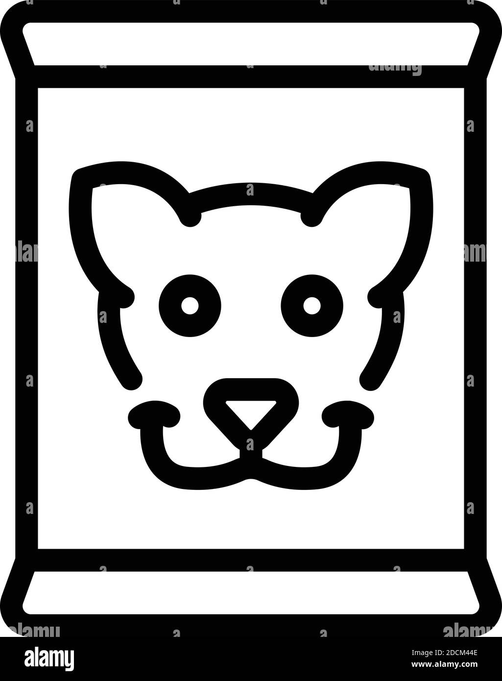 Symbol für Hundefutter. Umriss Hund Lebensmittelverpackung Vektor-Symbol für Web-Design isoliert auf weißem Hintergrund Stock Vektor