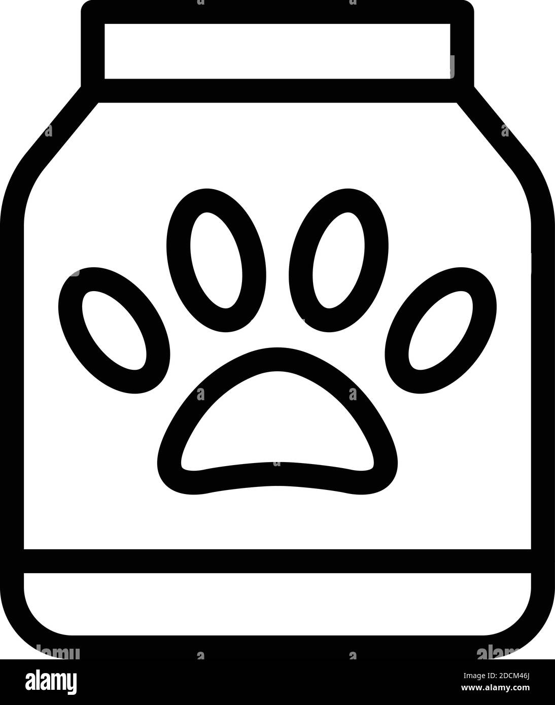 Symbol für Hundefutter für Haustiere. Umriss Haustier Hund Futter Vektor-Symbol für Web-Design isoliert auf weißem Hintergrund Stock Vektor