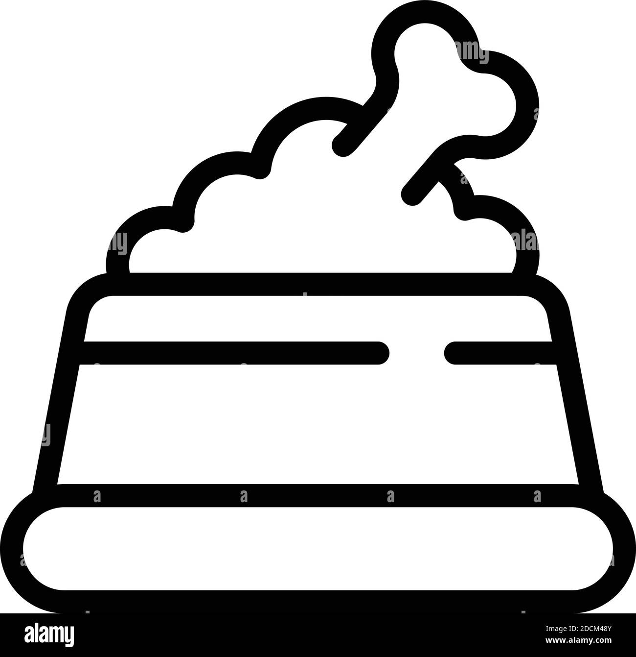 Symbol für Tierhundefutter. Umriss Tier Hund Lebensmittel Vektor-Symbol für Web-Design isoliert auf weißem Hintergrund Stock Vektor