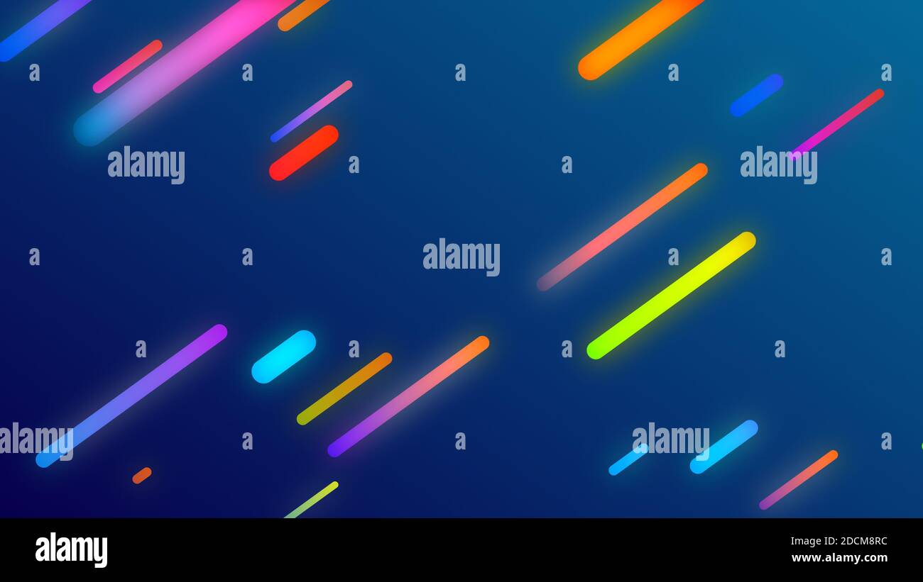 Ein Trendiger Hintergrund Aus Leuchtenden Neonstreifen Oder Linien Auf Dunkelblau Stockfotografie Alamy