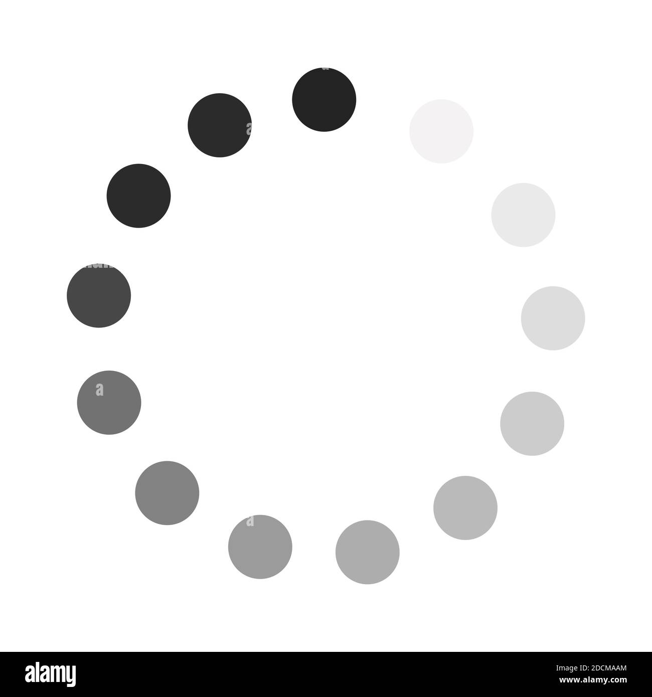 Vektorsymbol für runde Lasten. Pufferlader-Symbol im einfachen Stil. Die Anzeige für den Kreisfortschritt ist isoliert Stock Vektor