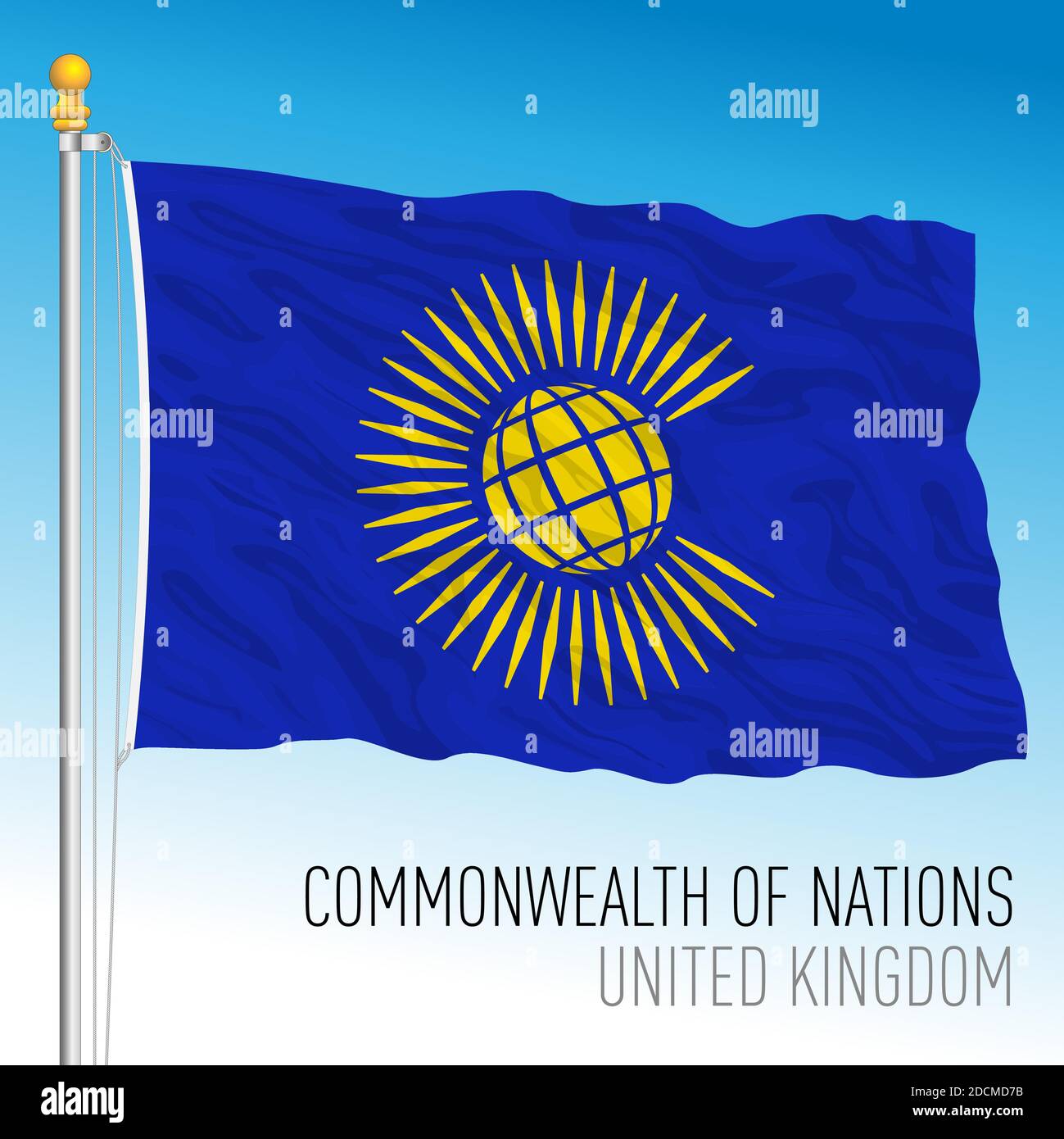 Flagge des Commonwealth of Nations, britische Organisation, Vektorgrafik Stock Vektor