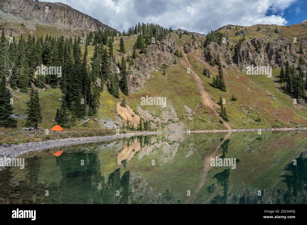 Lower Blue Lake, Uncompahgre National Forest, Ridgway, Colorado. Stockfoto