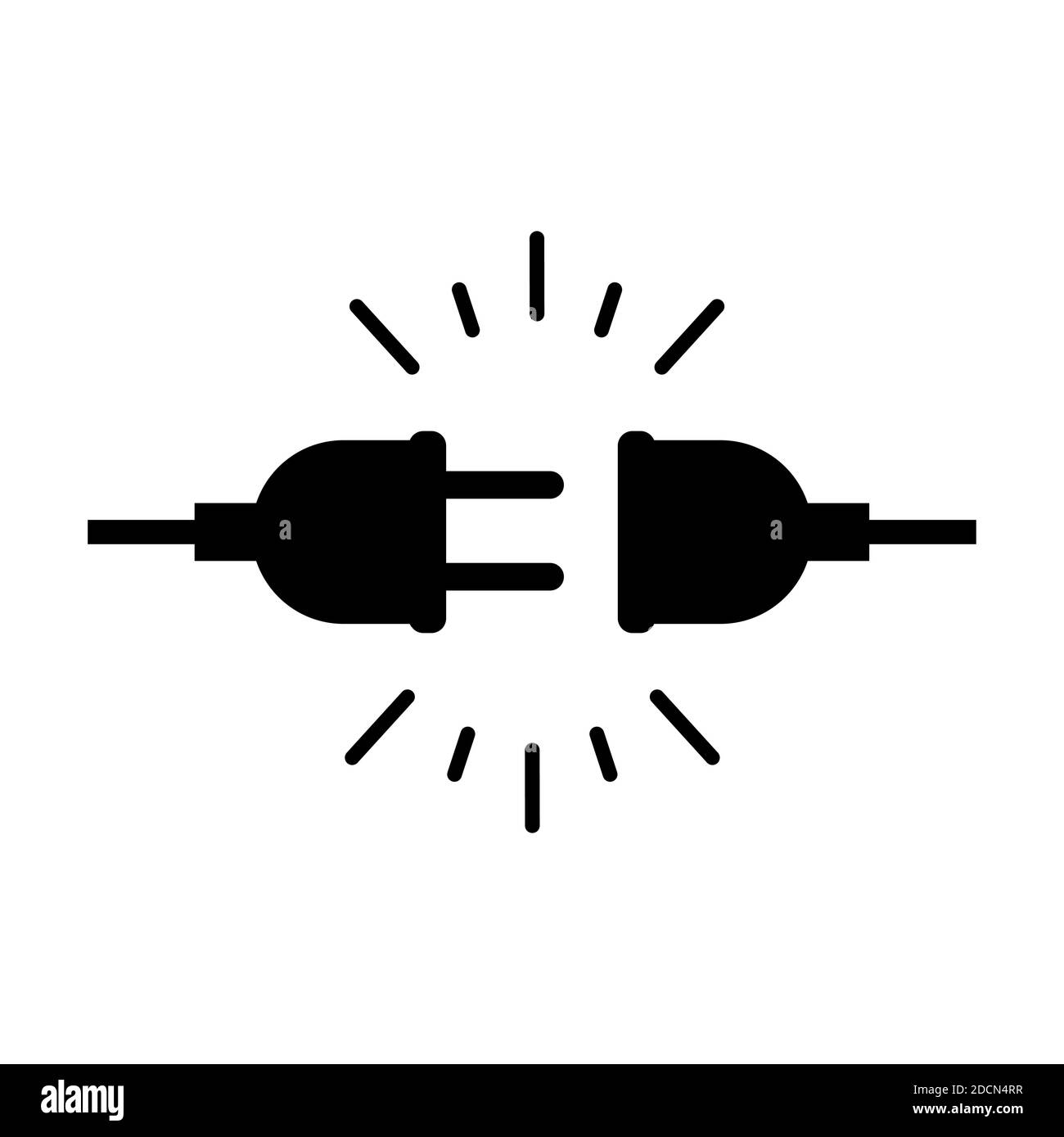 Anschluss und Trennung Steckdose Stecker, Fehler 404, Seite Web nicht gefunden Vektorgrafik . Stock Vektor