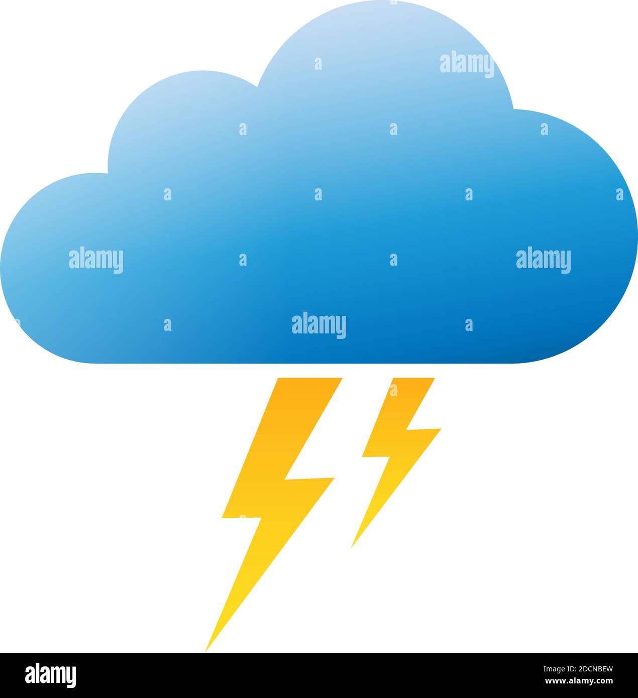 Gewitterwolke mit Donner für stürmisches und bewölktes Wetter bunt Symbol Stock Vektor