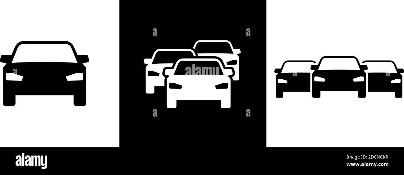 Verschiedene Auto-Symbole oder Symbole isoliert auf weißem Hintergrund Stock Vektor
