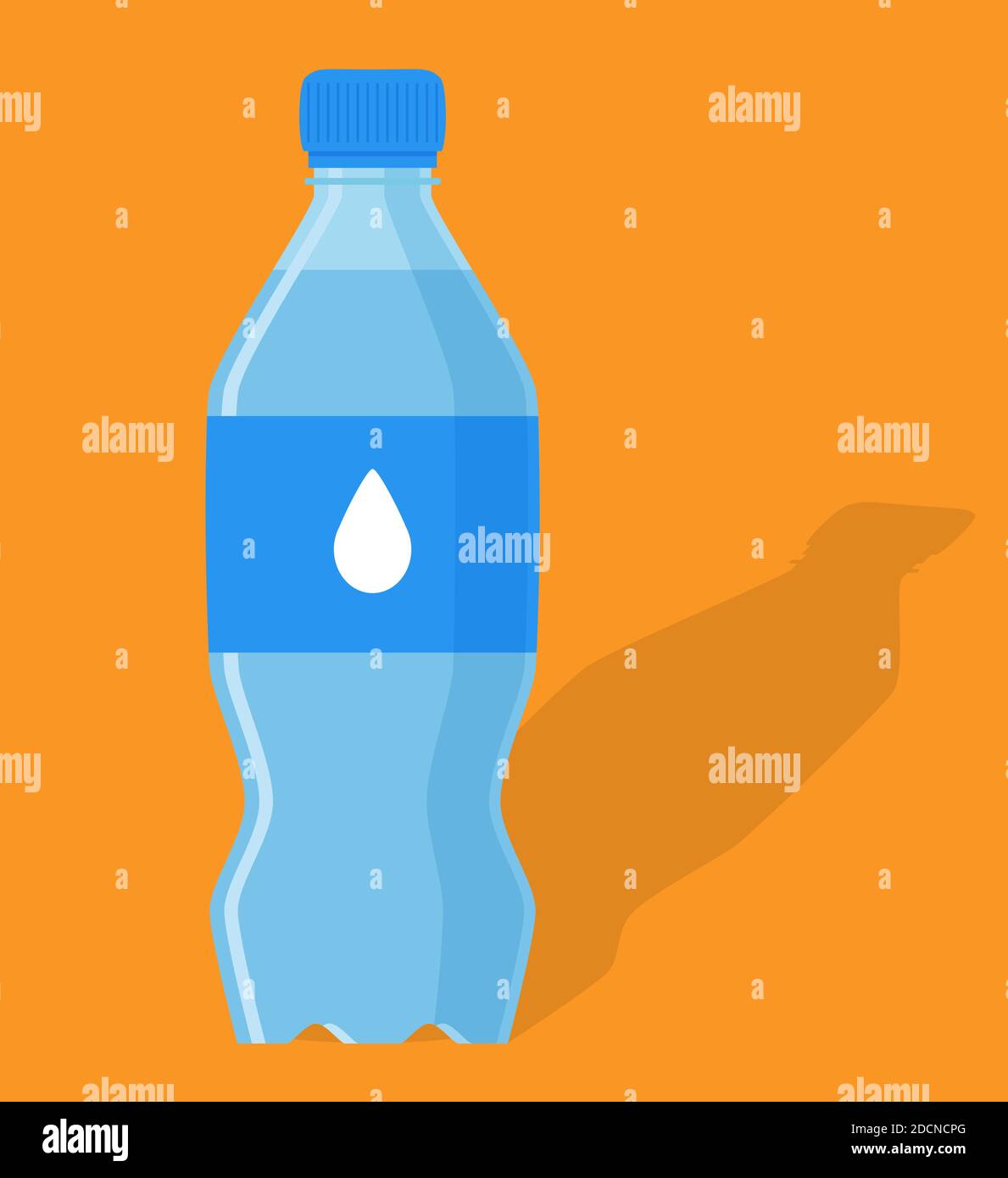 Blaue Plastikflasche voller Wasser Vektor-Illustration flaches Design Stock Vektor