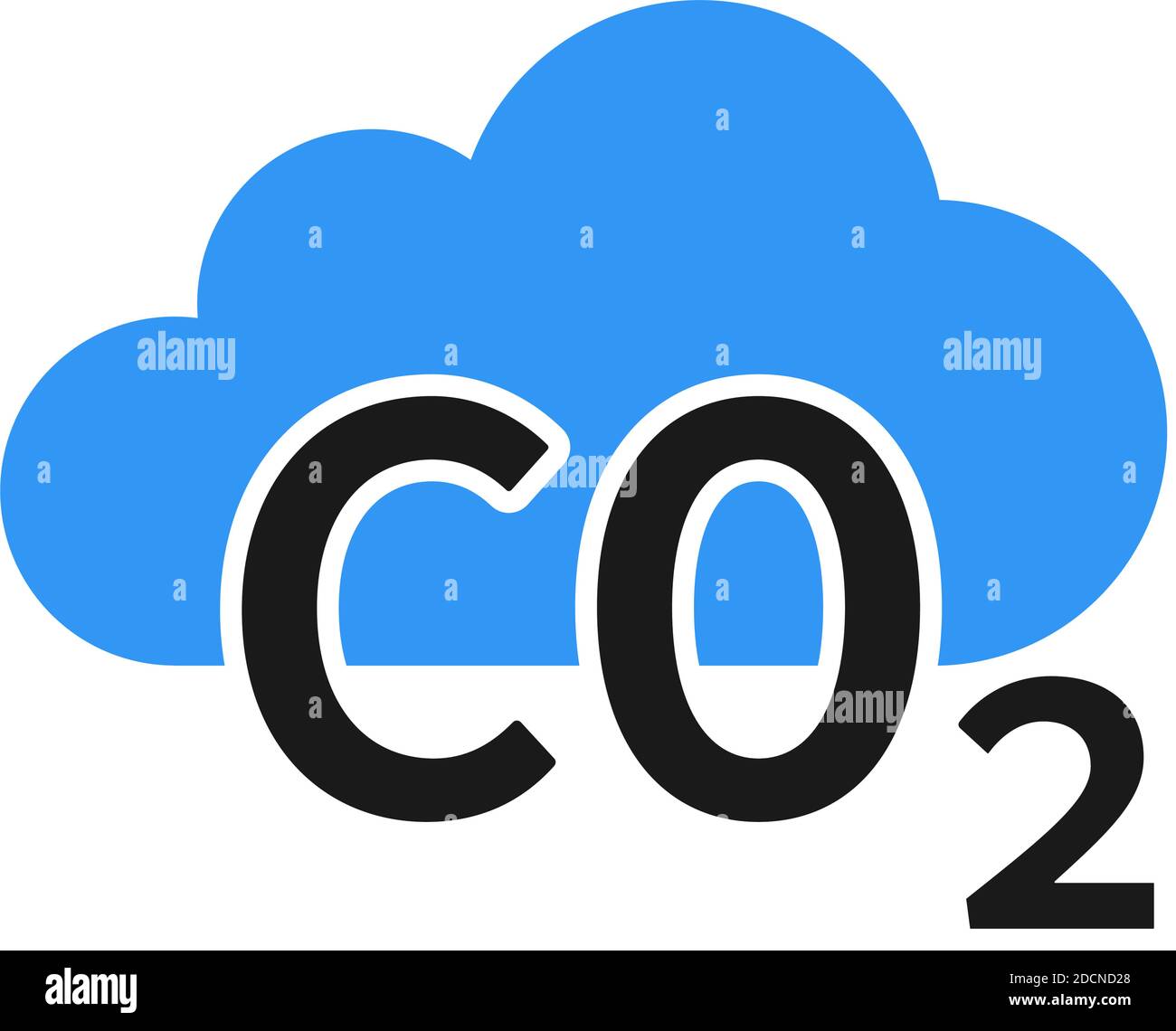 CO2-Symbol mit blauem Umweltsymbol Stock Vektor