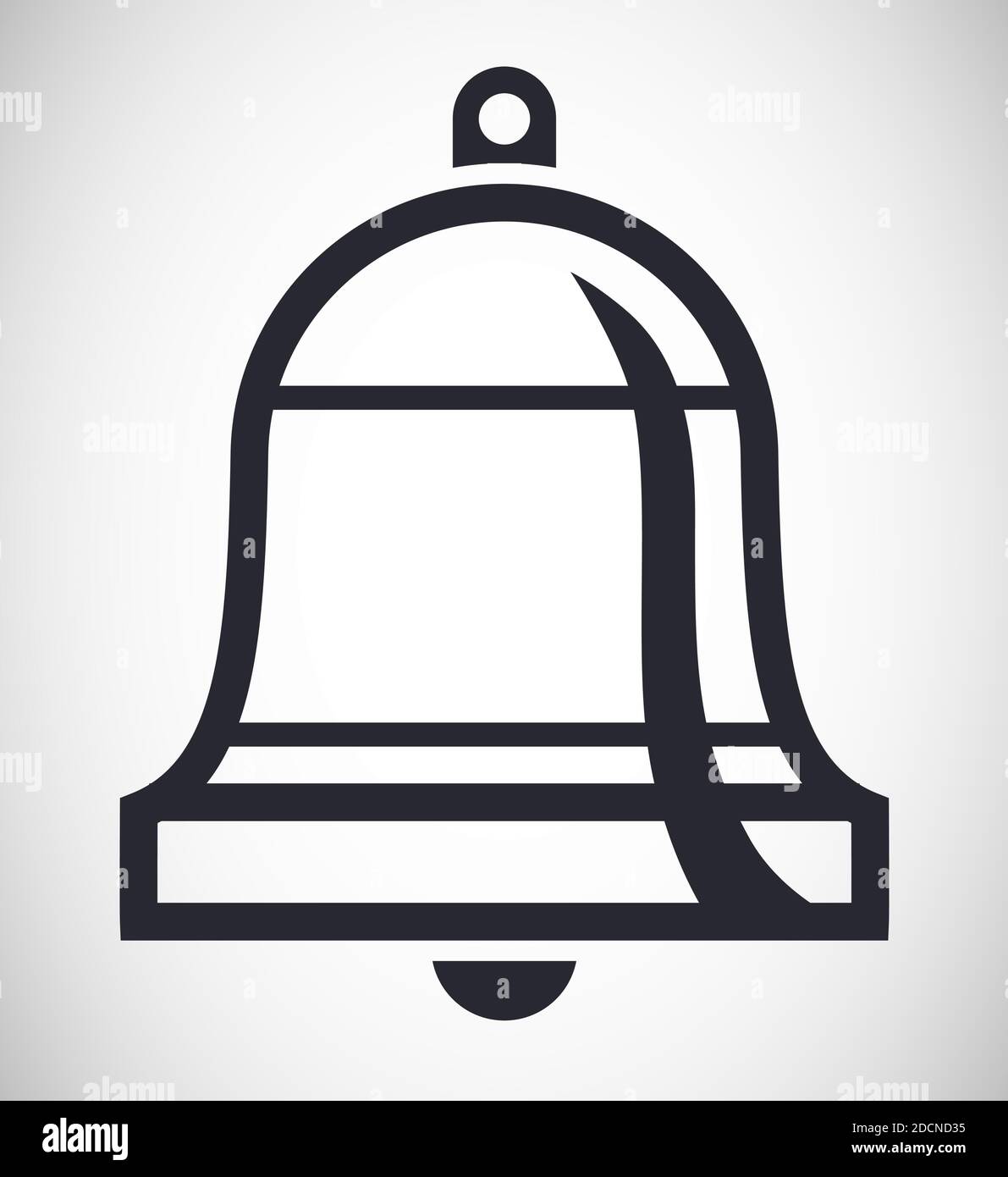 Glocke Vektor Illustration Symbol grau Linie Kunst Design Piktogramm Stock Vektor