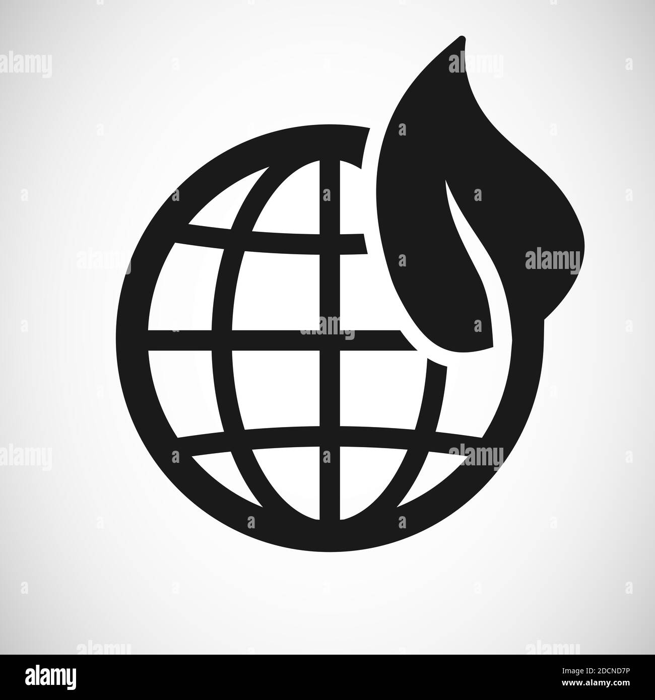 Planet Erde mit Öko-Blatt Symbol Symbol Stock Vektor