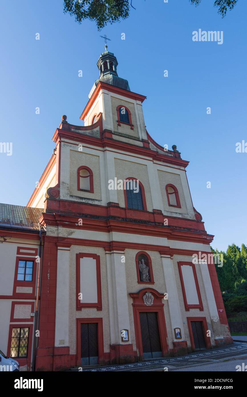Vrchlabi (Hohenelbe): Kirche des heiligen Augustinus in Riesengebirge, Kralovehradecky, Region Hradec Kralove, Königgrätzer Re Stockfoto
