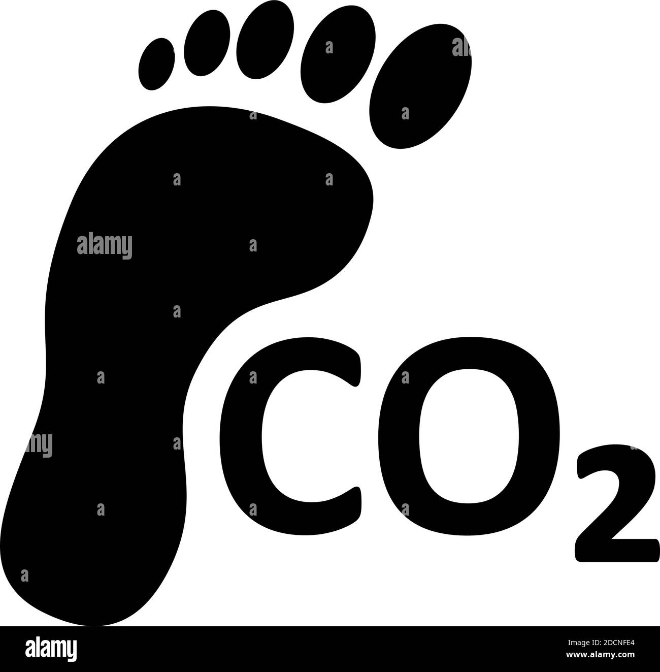 CO2-Fußsymbol ökologischer Fußabdruck eco-Symboldarstellung Stock Vektor