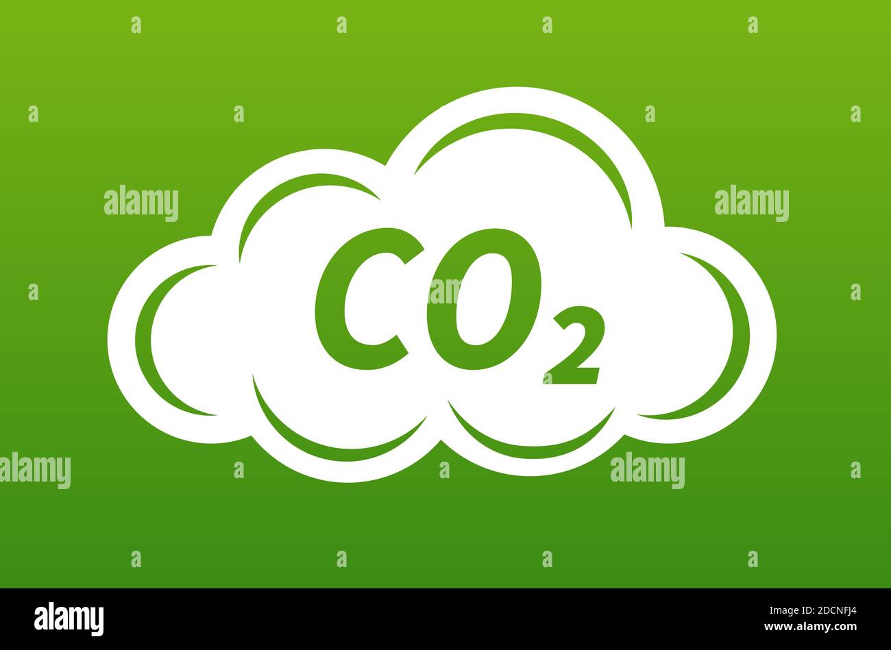 CO2-Verschmutzungssymbol mit flachem Symbol in Wolkenform Stock Vektor