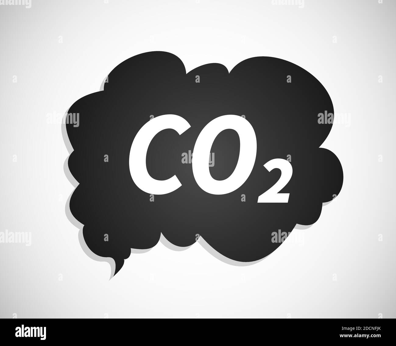 CO2 schmutzige Verschmutzung Symbol mit Wolke Form blau flach Symbol Stock Vektor