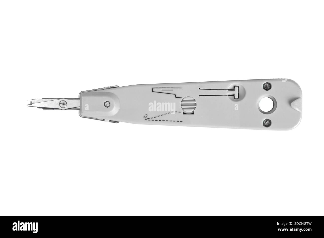 Crimpzange isoliert auf weißem Hintergrund Stockfoto