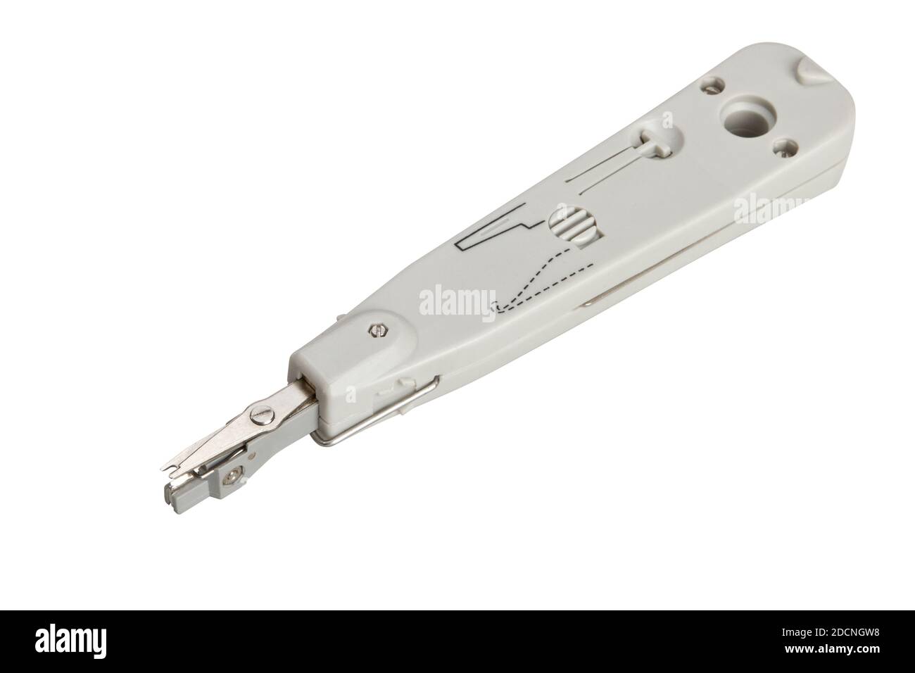Crimpzange isoliert auf weißem Hintergrund Stockfoto