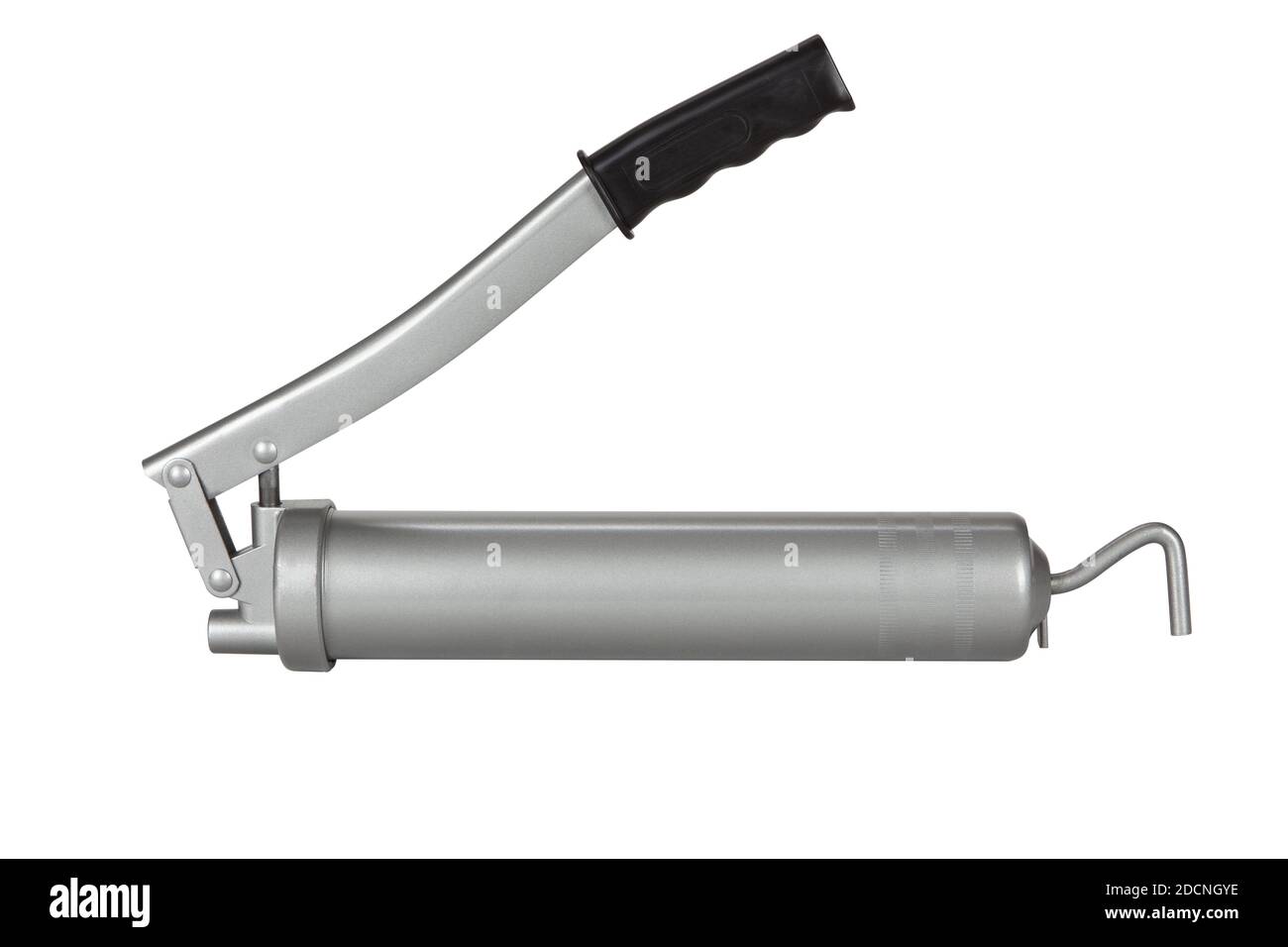 Silikon-Klebepatrone auf weißem Hintergrund Stockfoto