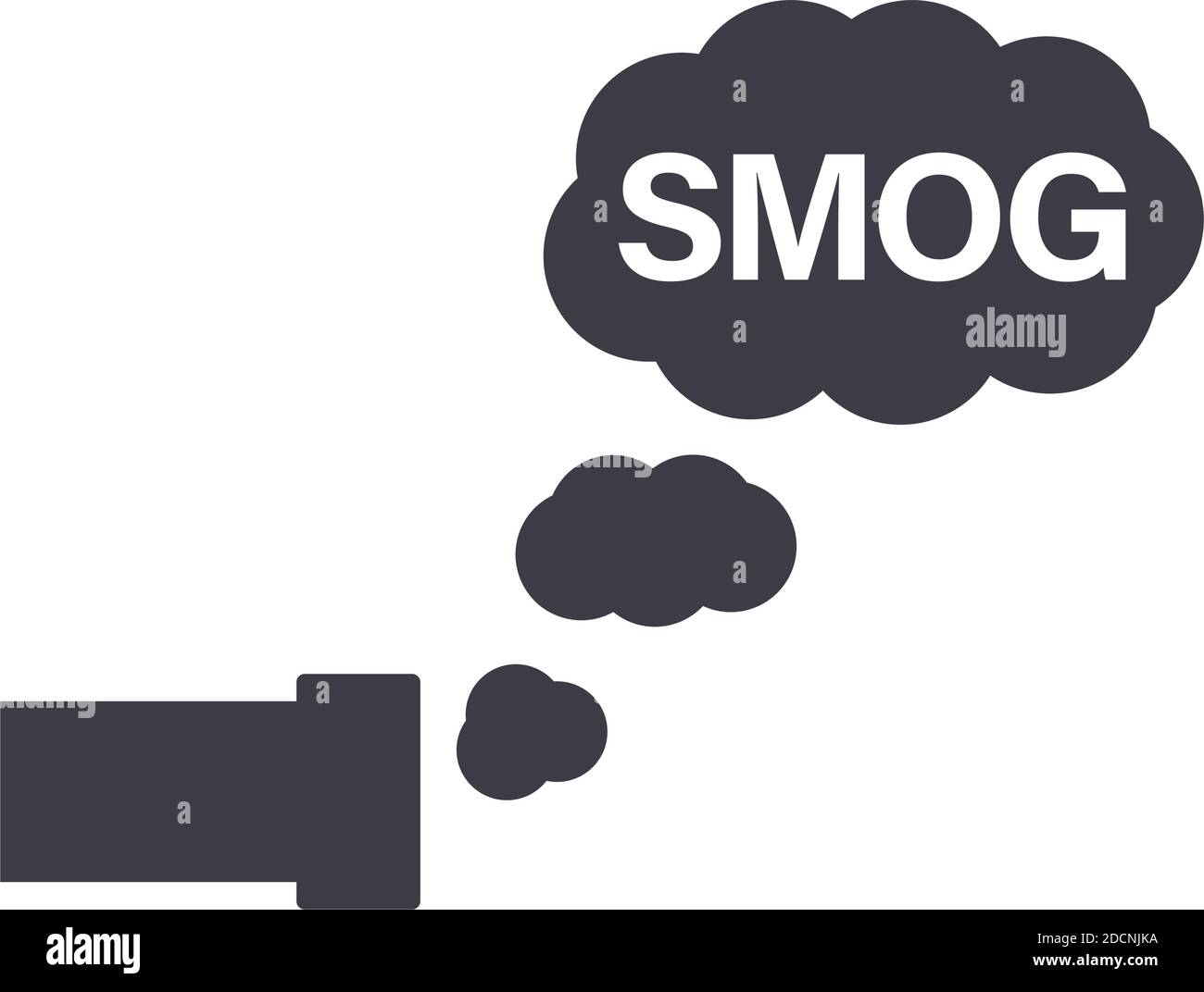 Auto Auspuff mit Smog Verschmutzung Wolke Symbol oder Symbol Vektor Abbildung Stock Vektor