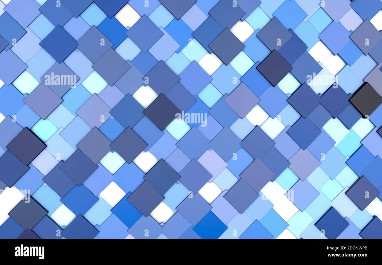 Abstrakte geometrische Quadrangles Hintergrund, Muster. 3d-Renderdarstellung. Stockfoto