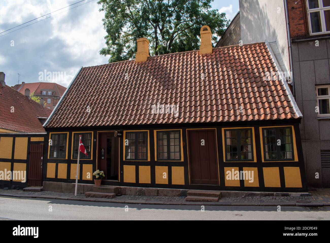 Hans Christian Andersen Einfamilienhaus in Odense, Dänemark Stockfoto