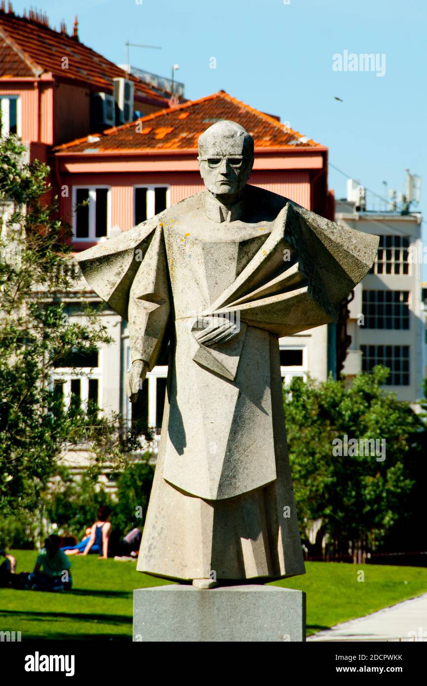 Statue von Antonio Ferreira Gomes - Porto - Portugal Stockfoto