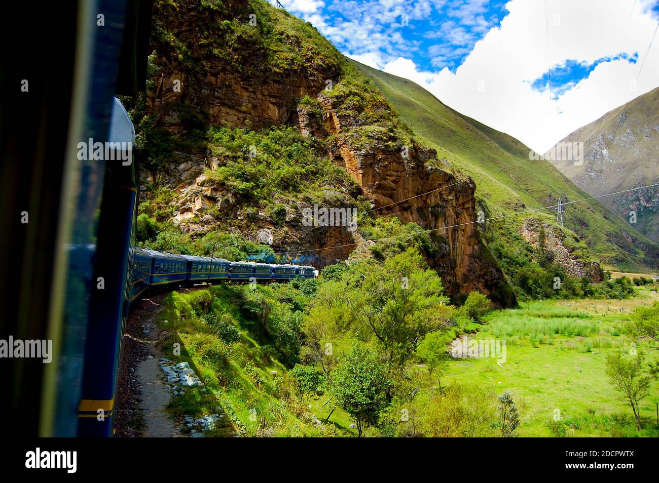 Zug im Urubamba Tal - Peru Stockfoto