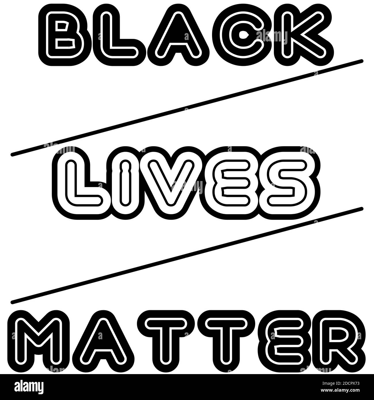 Black Lives Matter Banner sprechen laut gegen Gewalt und systemischen Rassismus gegenüber den Afroamerikanern und für Gleichberechtigung kämpfen. Stockfoto