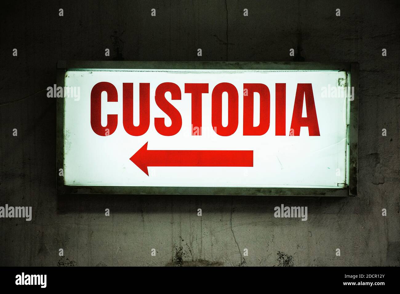 Señalética pública 'Custodia' Stockfoto