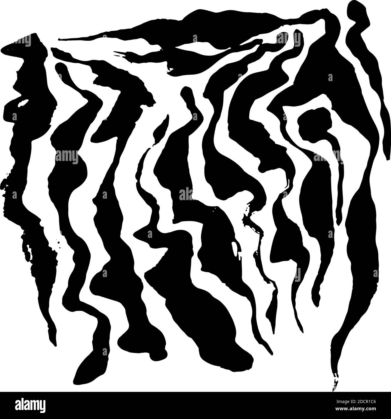 Vektor-Illustration Zebramuster. Weißer und schwarzer handgezeichneter Hintergrund. Stock Vektor