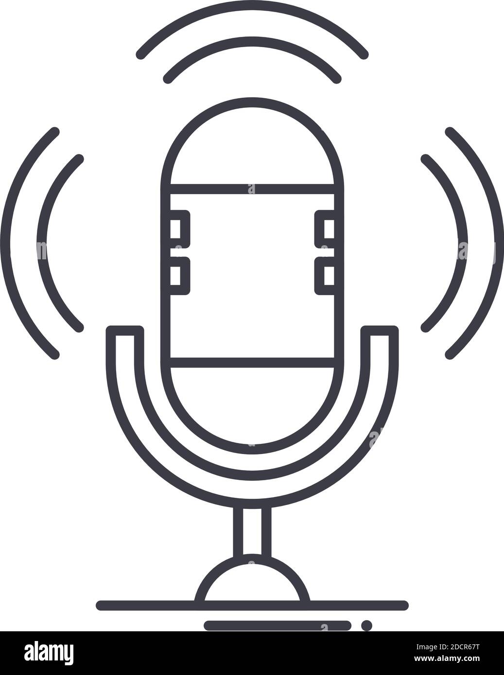 Podcast-Symbol, lineare isolierte Illustration, dünne Linie Vektor, Web-Design-Zeichen, Kontur Konzept Symbol mit editierbaren Strich auf weißem Hintergrund. Stock Vektor