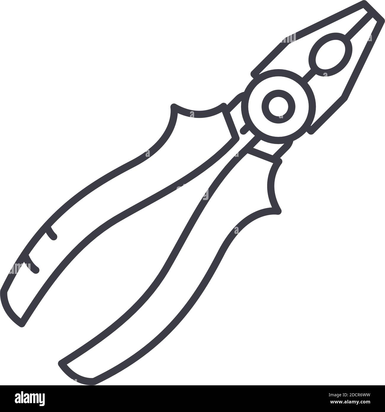 Zangen-Symbol, lineare isolierte Illustration, dünne Linie Vektor, Web-Design-Zeichen, Kontur Konzept Symbol mit editierbaren Kontur auf weißem Hintergrund. Stock Vektor