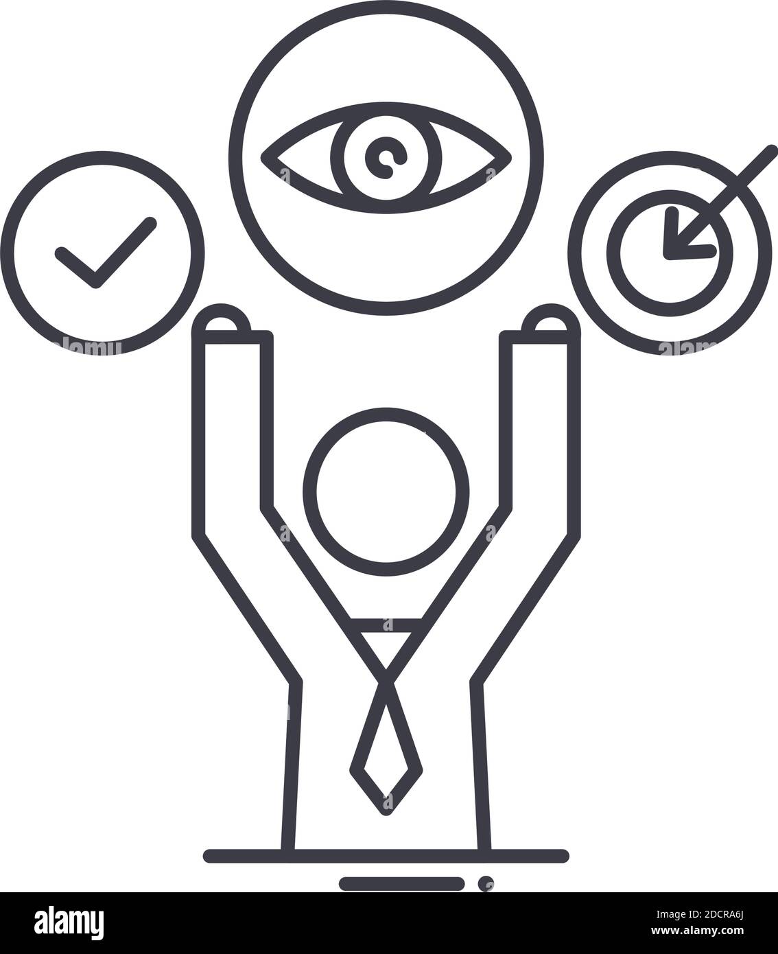 Performance Management Symbol, lineare isolierte Illustration, dünne Linie Vektor, Web-Design-Zeichen, Umriss Konzept Symbol mit editierbarer Kontur auf weiß Stock Vektor