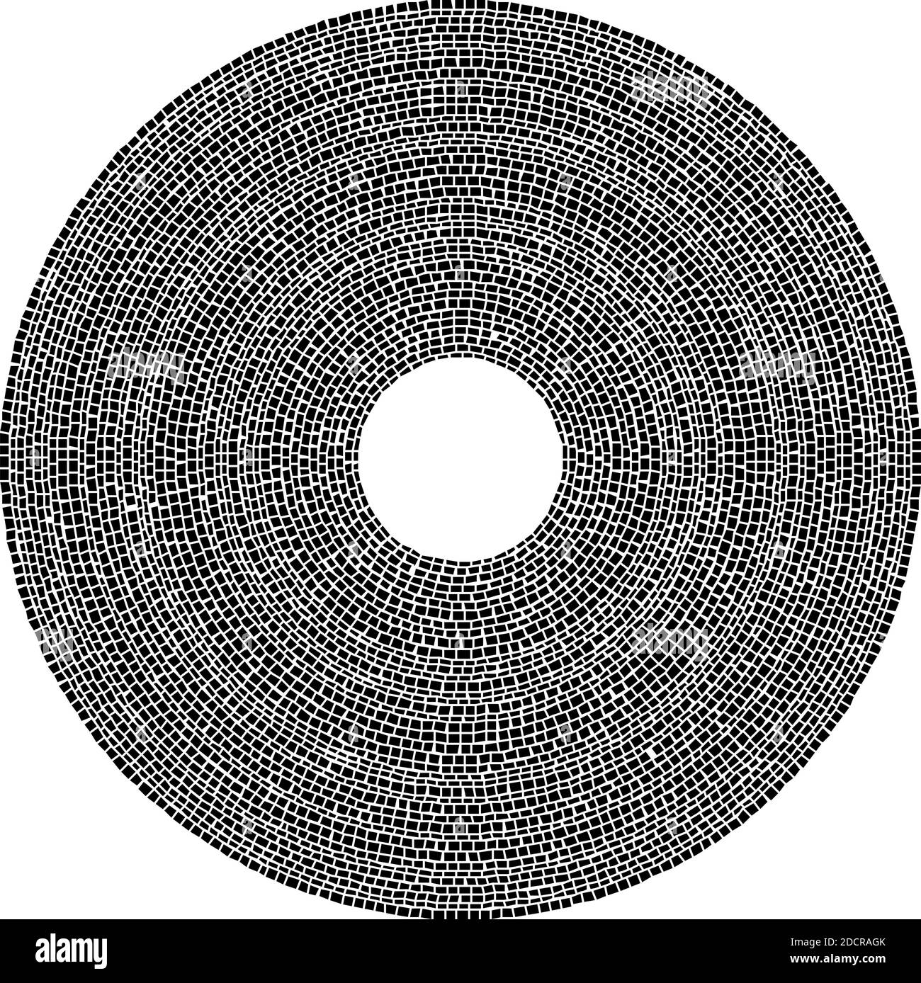 Geometrisches Kreiselement. Kreisförmiges Mauerwerk, Steinkreise aus Mauerwerk. Abstrakte Draufsicht gut – Stock Vektor Illustration, Clip Art Grafiken Stock Vektor